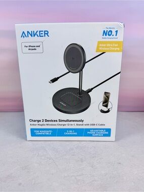 Anker MagGo 2‑in‑1 Wireless Charger - Black